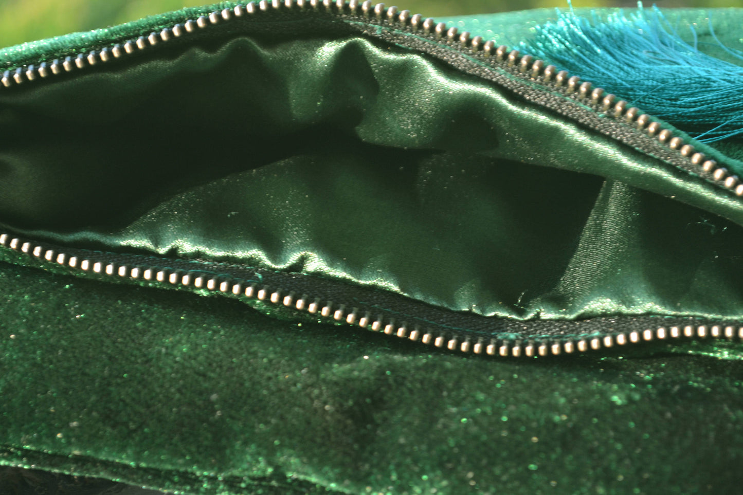 Velvet Clutch, Emerald Green Foldover Bag