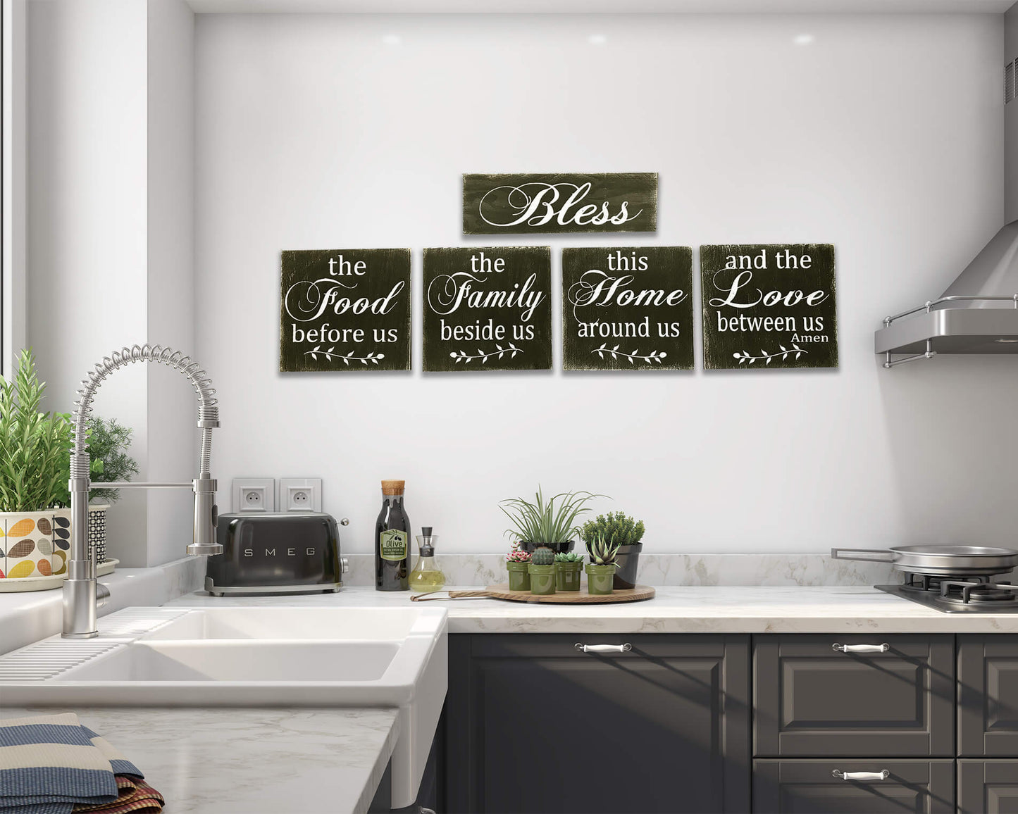 Bless The Food Before Us 5 pc. Wall Decor Set