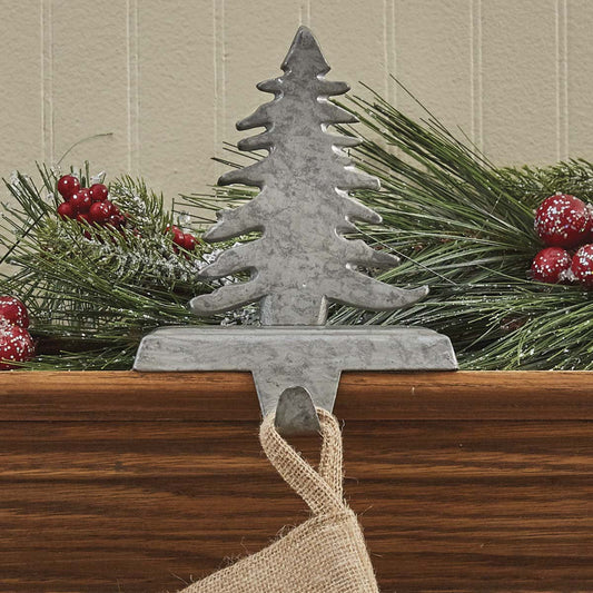 Christmas Fir Tree Stocking Hanger - Galvanized