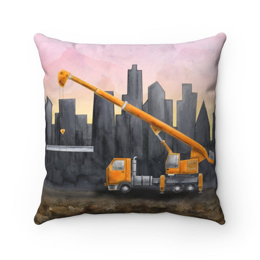 Crane Truck Kid's Pillow - Brett Blumenthal | Tiny Toes Design