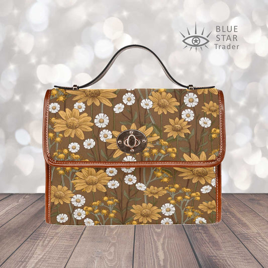 Brown Floral Cottagecore Crossbody Purse Satchel Hand Bag