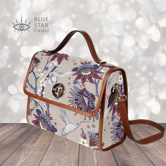 Floral Hummingbird Cottagecore Crossbody Purse Satchel Hand Bag