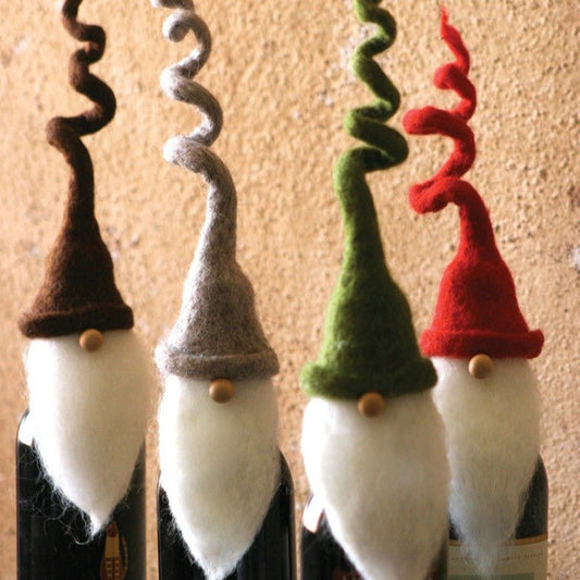 Felt Santa Wine Toppers Set of 4