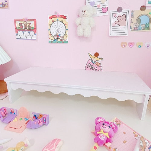 Pink Wooden Storage Stand for Desk