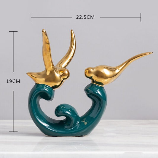 Nordic Love Bird Figurines - Modern Ceramic Statues for Living Room Home Decoration