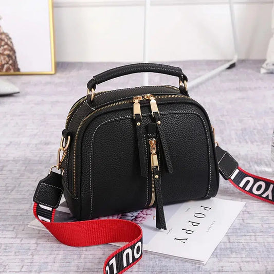 Fashion Hit Color Shoulder Bags for Women Female PU Leather Crossbody Messenger Bags Small Handbag Wide Strap Purse-Bennys Beauty World