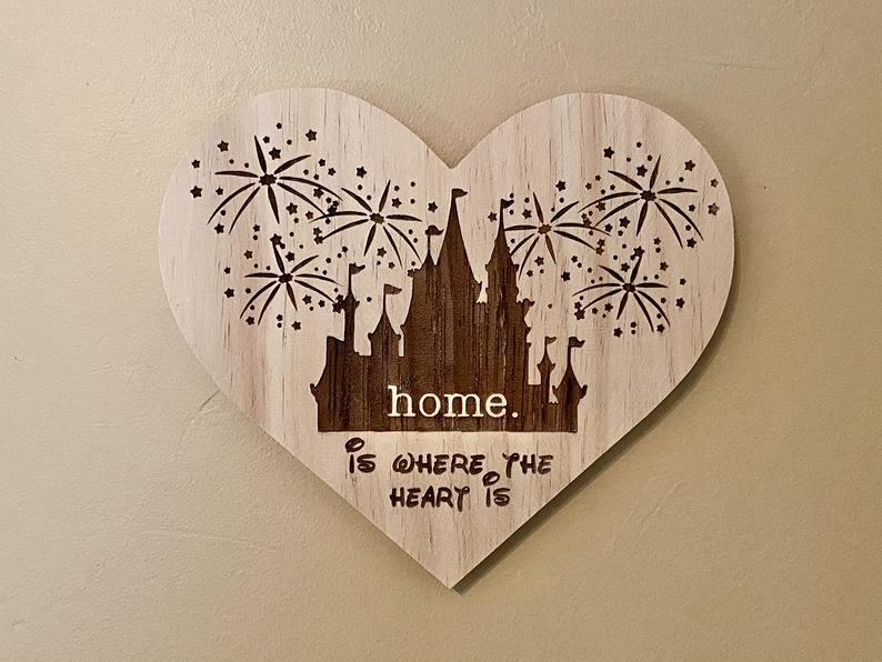 Wooden Heart Love Plaque - Personalized Family Name/Est Date  - Skellington/Nightmare Before Christmas Inspired