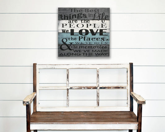 The best things in life Love quote wall sign photo wall