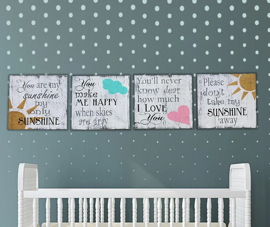 You Are My Sunshine Nursery Wall Decor Sign Set