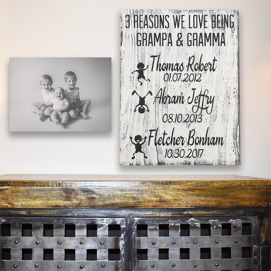 Reasons We Love Being A Grandparent Personalized Wall Decor