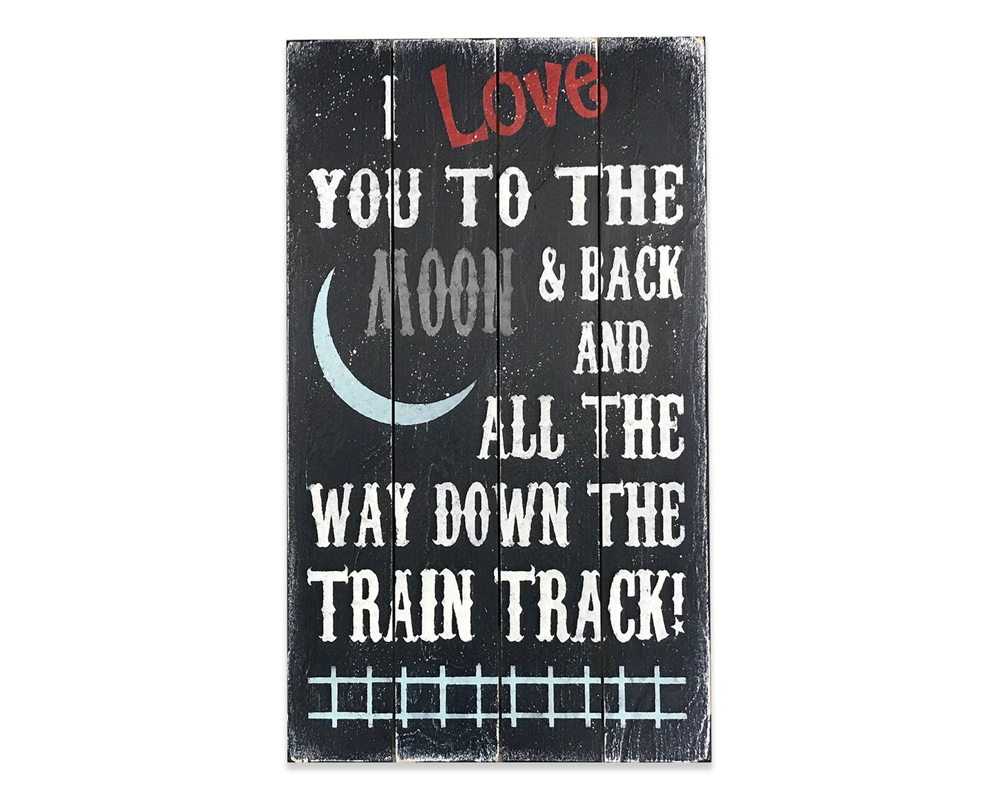 i love you to the moon & back down the track boys nursery decor