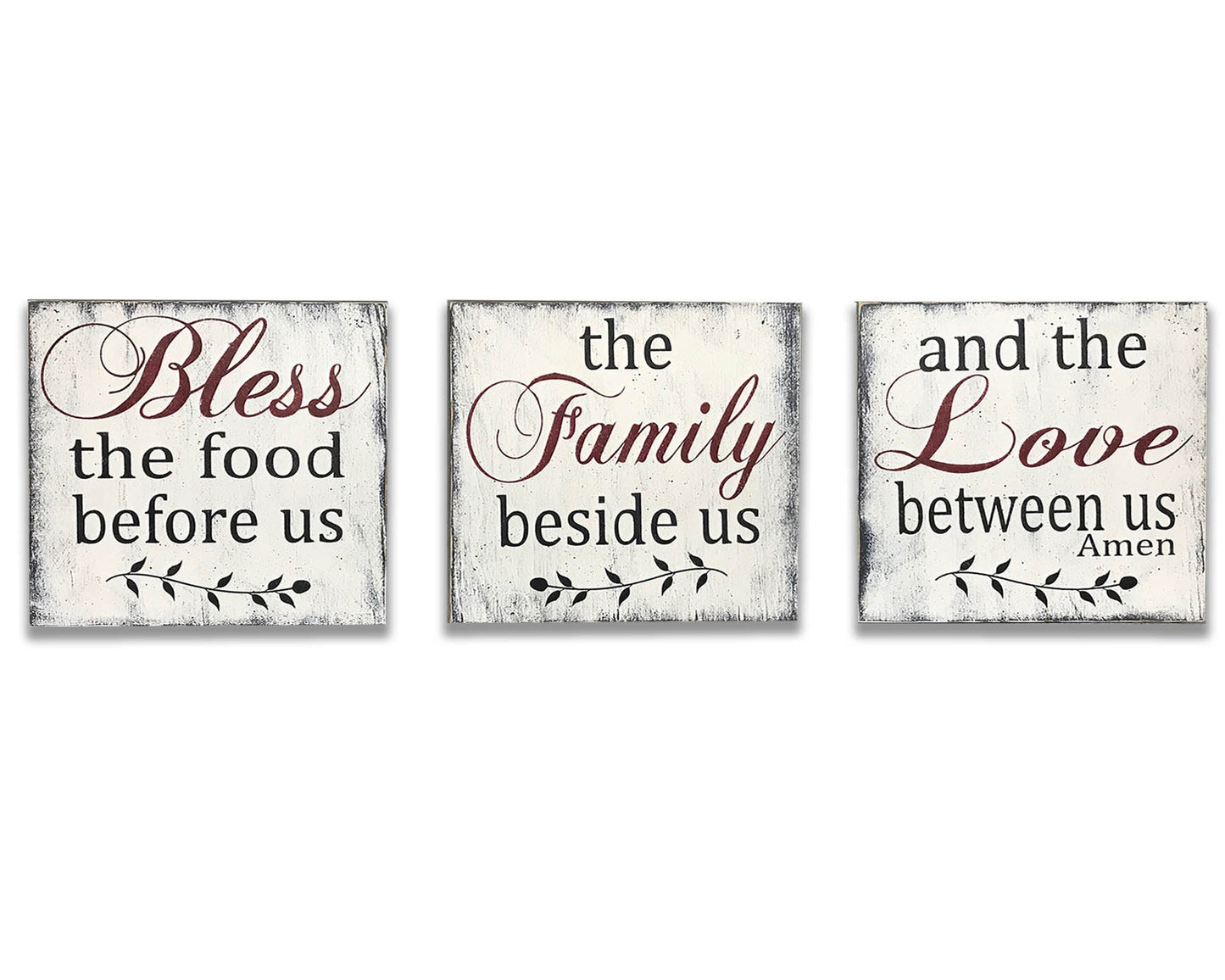 bless the food before us wood wall sign 3 pc set dining room wall art