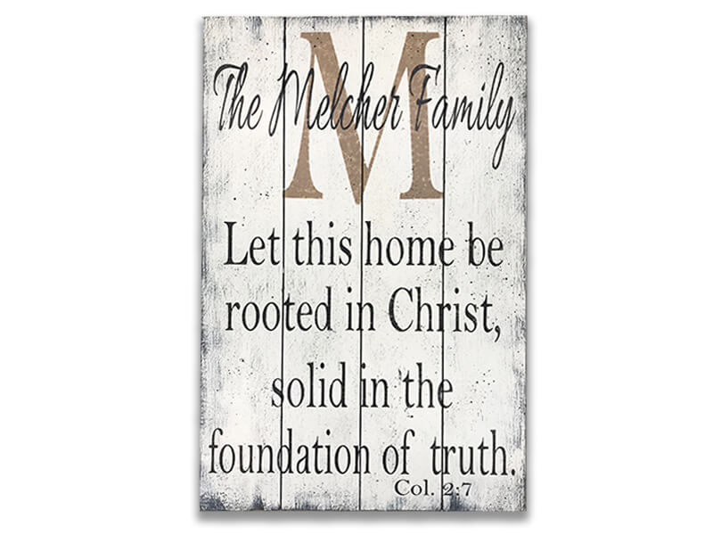 Personalized Family Name Sign Christian Wall Art