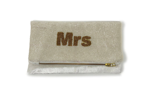 Mrs Ivory Beaded Velvet Bag