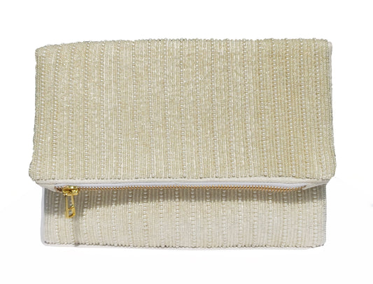 Cream Pearl Beaded Bag