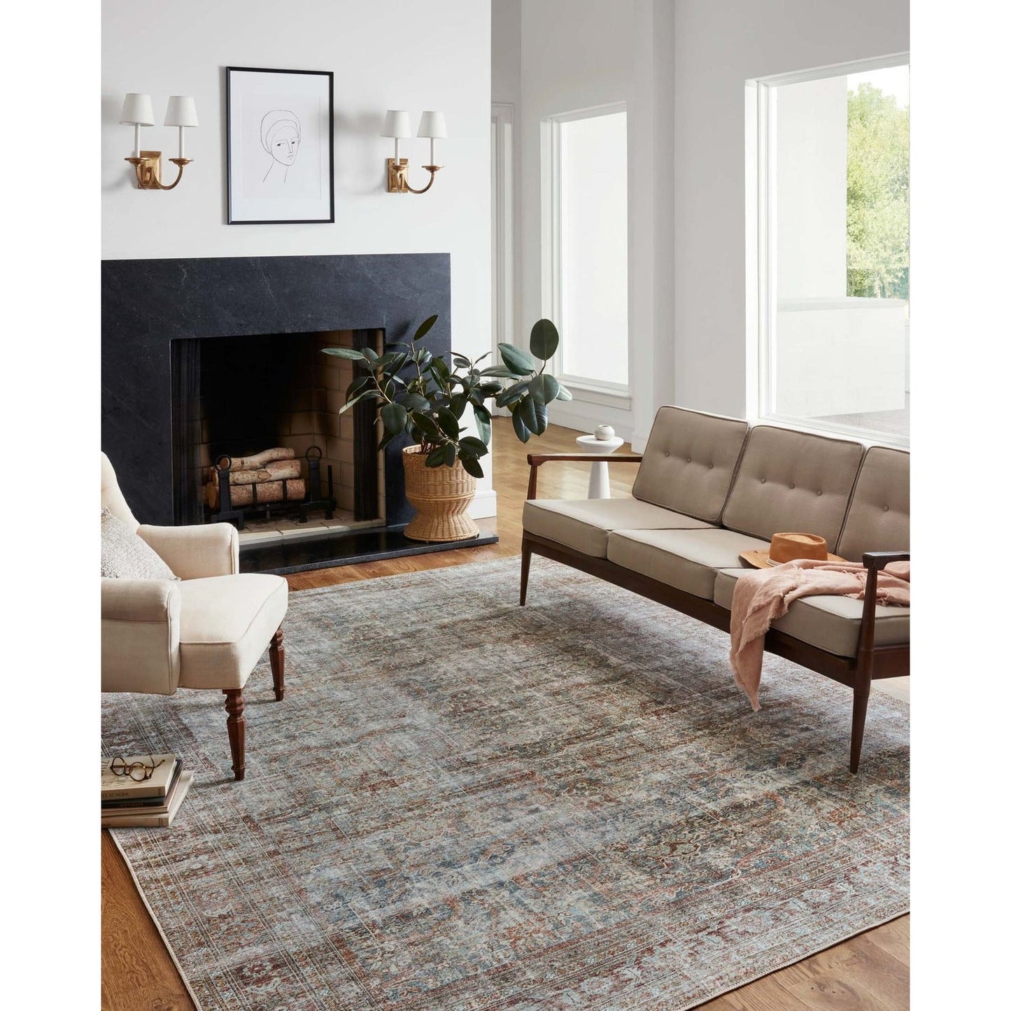 Chris Loves Julia Jules Lagoon/Brick Rug