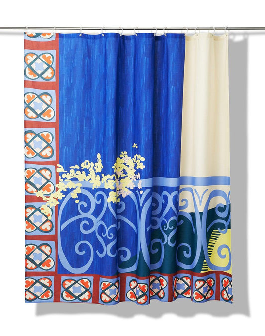 "Le Balcon" Artist Cotton Shower Curtain (Waterproof) by Les Crafties