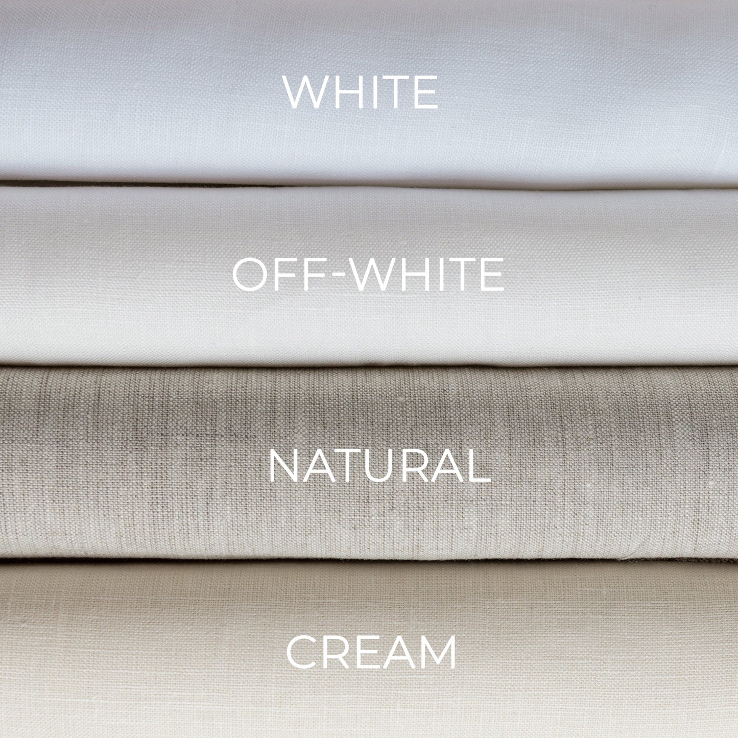 White & Off-White Linen Shower Curtain - Extra Long Linen Simple Bathroom Panel – Customs Size. 80", 90". and 96" Height