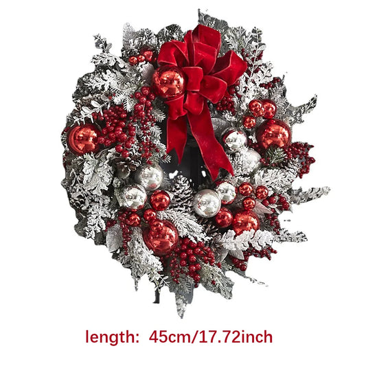 Christmas Wreath Front Door Christmas Door Wreath Red Ball Ornaments for Door Window Mantle Indoor Outdoor Christmas Decorat ShopOnlyDeal