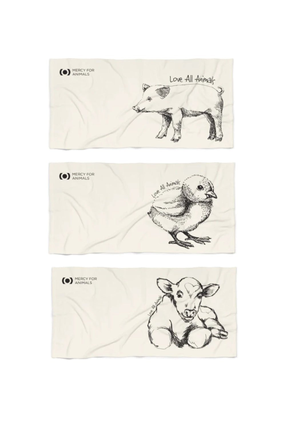 ‘Love All Animals’ Beach Towel, Calf