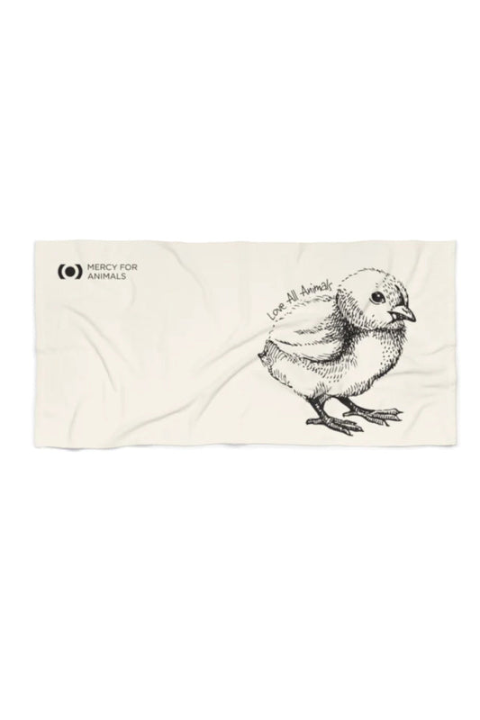 ‘Love All Animals’ Beach Towel, Chick