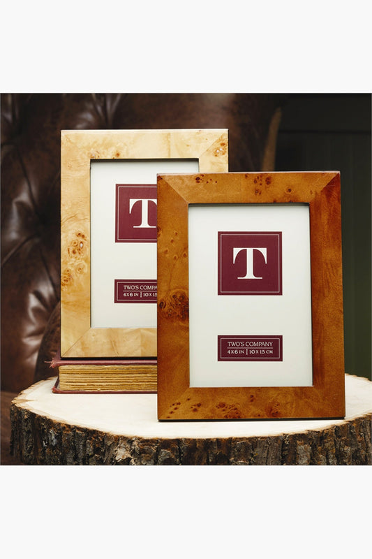 Dark Brown Burled Wood 4x6 Picture Frame