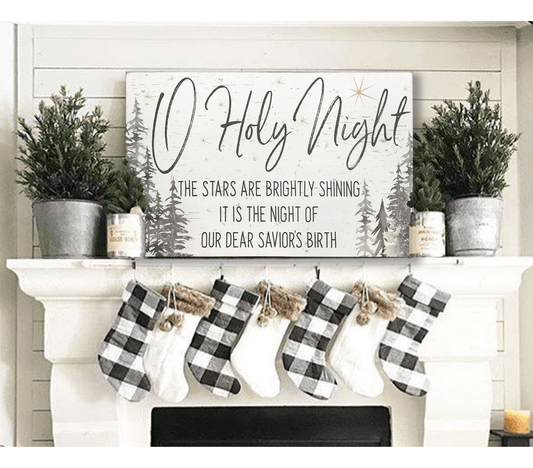 O Holy Night Solid Canvas Sign