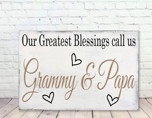 Our Greatest Blessings Personalized Wood Sign
