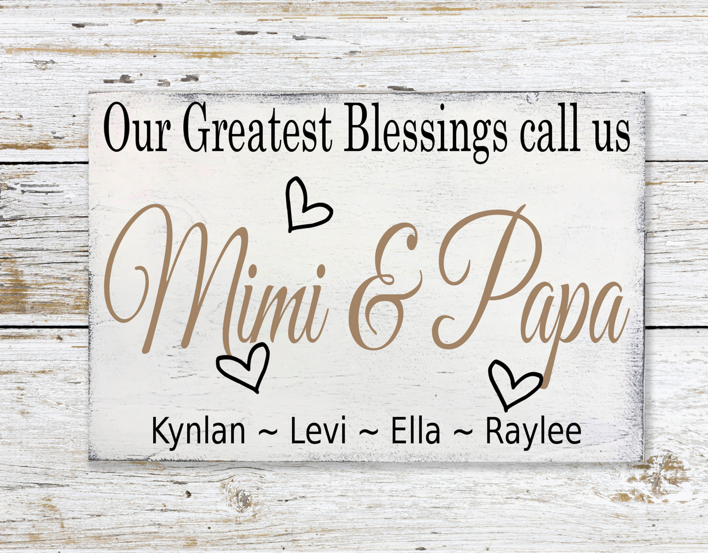 Our Greatest Blessings Personalized Wood Sign