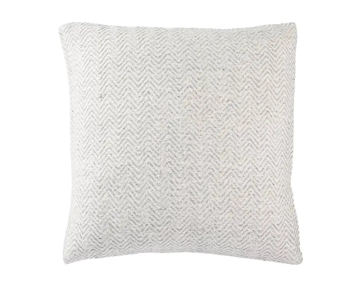 Peykan Gray, Ivory Chevron Pillow