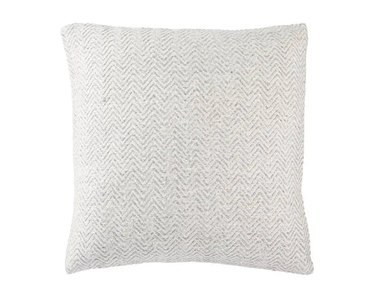 Peykan Gray, Ivory Chevron Pillow
