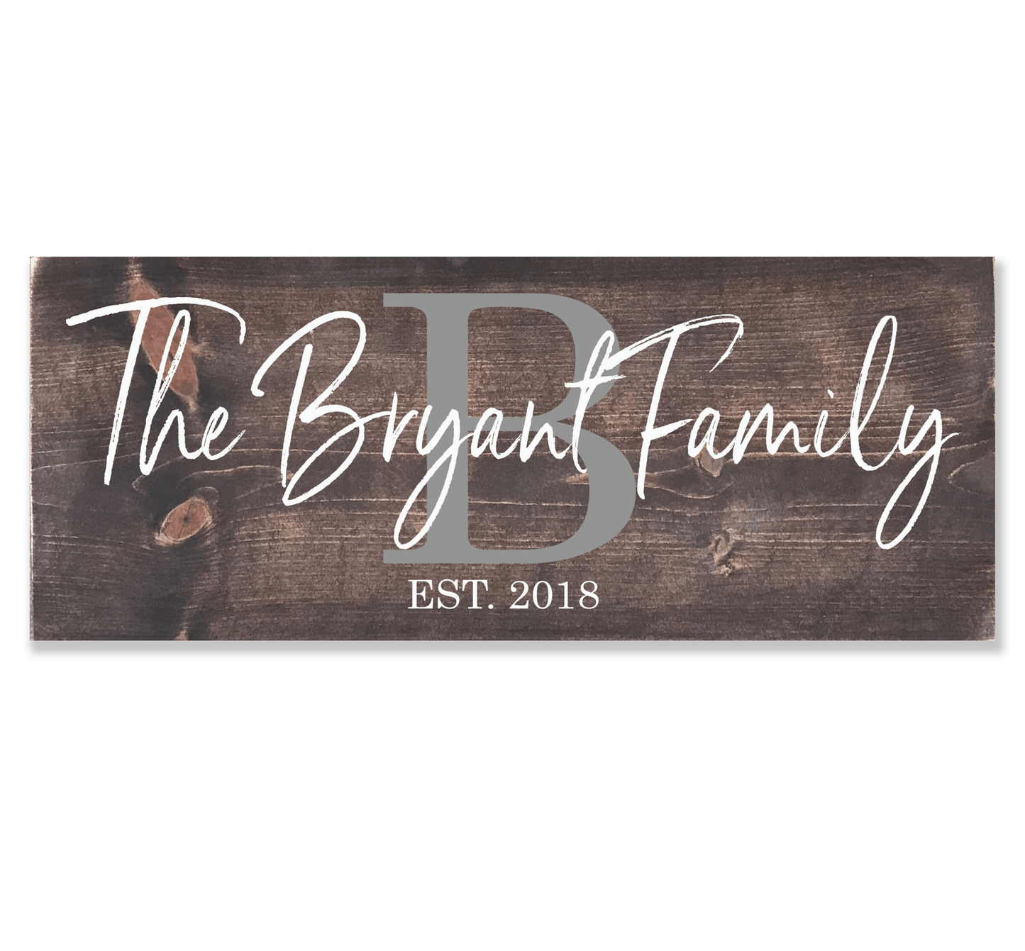 Personalized Family Name Sign with Initial