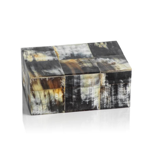African Black Horn Inlaid Box