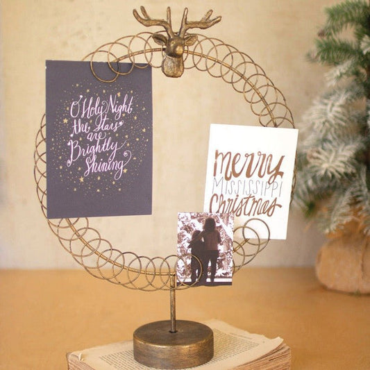 Round Wire Christmas Card Holder