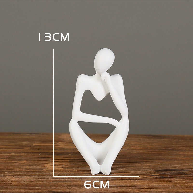 Nordic Abstract Thinker Statue: Modern Handcrafted Resin Art for Home and Office