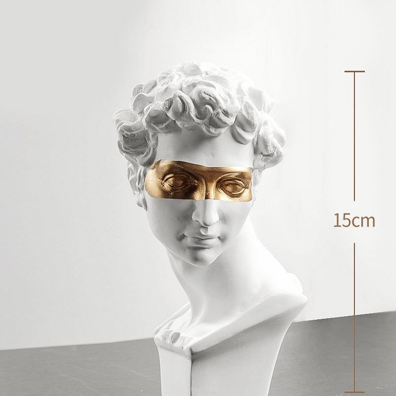 Resin David Bust Sculpture: Elegant Office and Home Decor Accessory