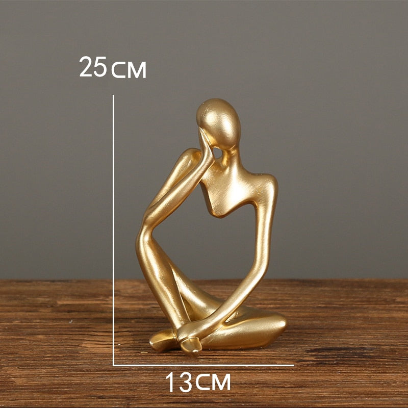 Nordic Abstract Thinker Statue: Modern Handcrafted Resin Art for Home and Office