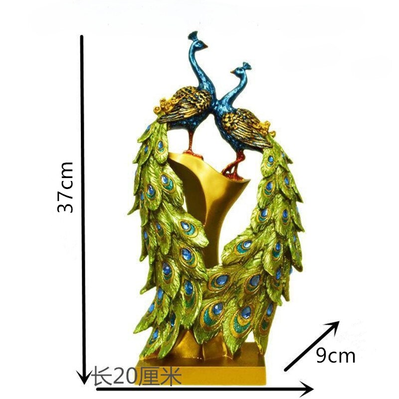 European Peacock Ornament: Elegant Resin Decoration for Home and Wedding Gifts