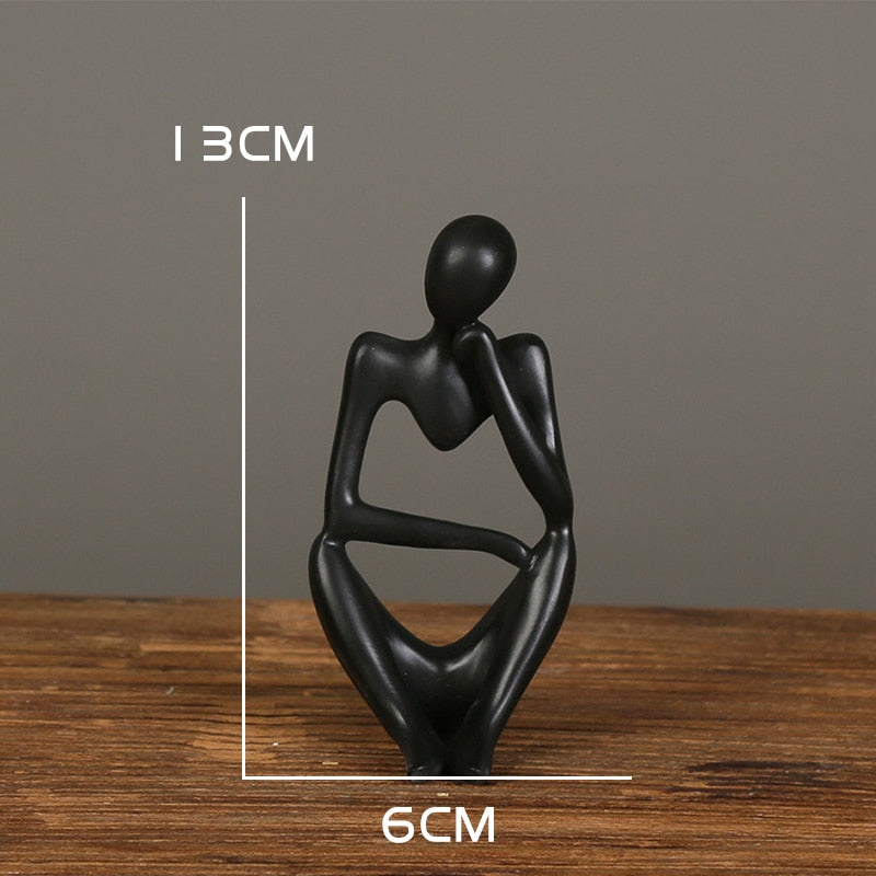 Nordic Abstract Thinker Statue: Modern Handcrafted Resin Art for Home and Office