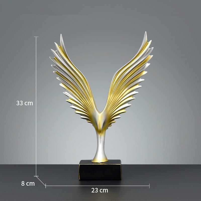 Nordic Modern Resin Eagle Sculpture: Elegant Family Ornament for Home and Office