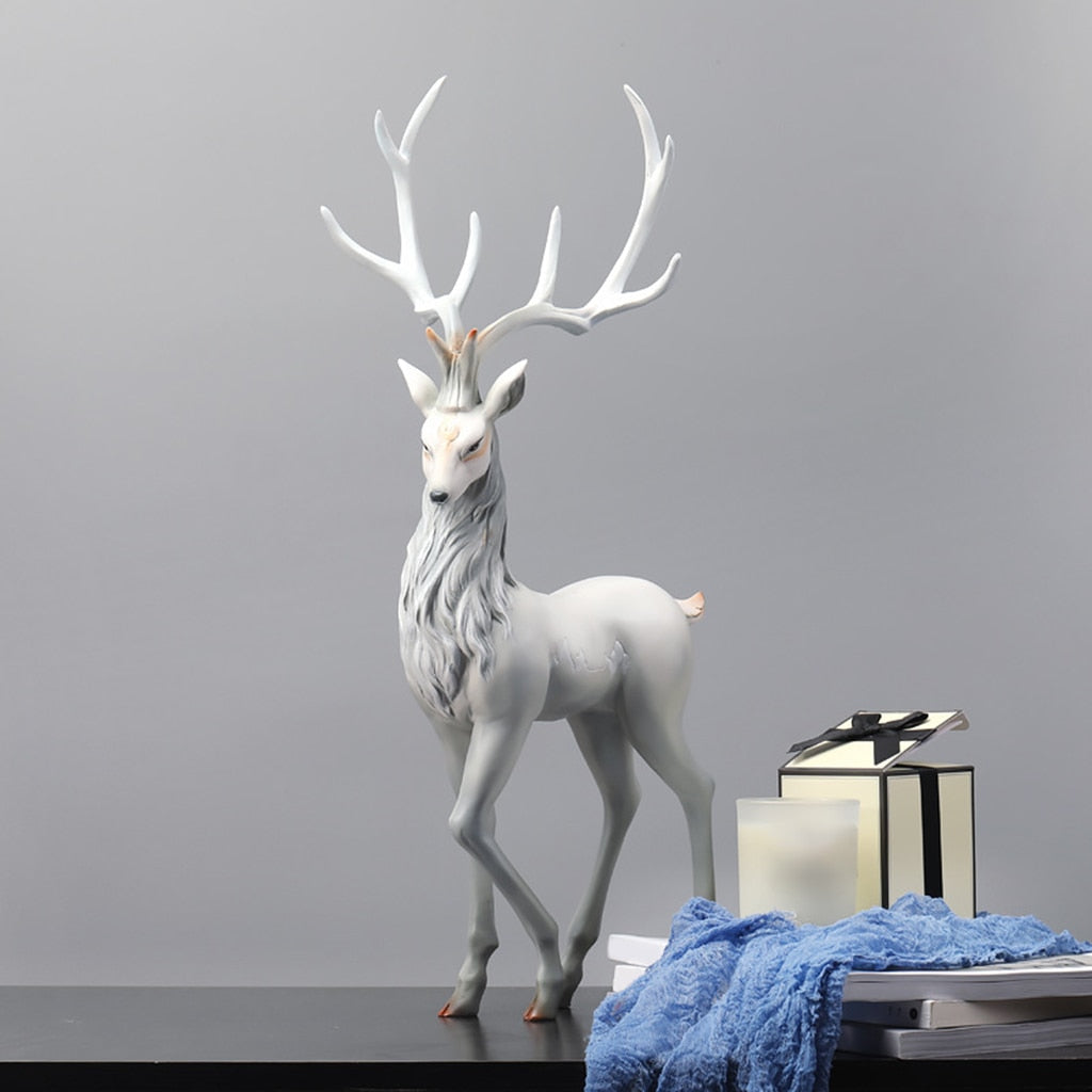 Elegant Black Deer Decoration: Reindeer Ornaments for Shelf and Living Room, Craft Furnishings, Elk Sculptures for Home Decor