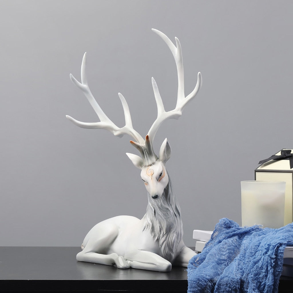 Elegant Black Deer Decoration: Reindeer Ornaments for Shelf and Living Room, Craft Furnishings, Elk Sculptures for Home Decor