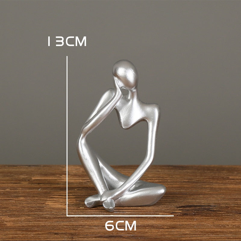 Nordic Abstract Thinker Statue: Modern Handcrafted Resin Art for Home and Office