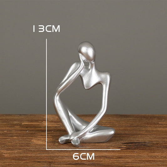 Nordic Abstract Thinker Statue: Modern Handcrafted Resin Art for Home and Office