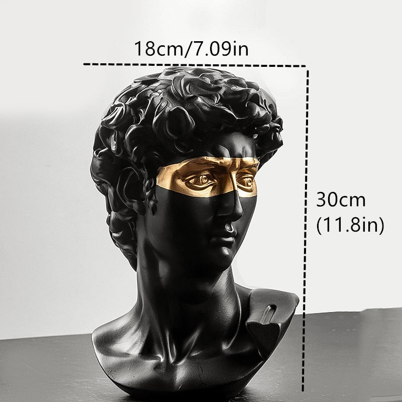 Resin David Bust Sculpture: Elegant Office and Home Decor Accessory