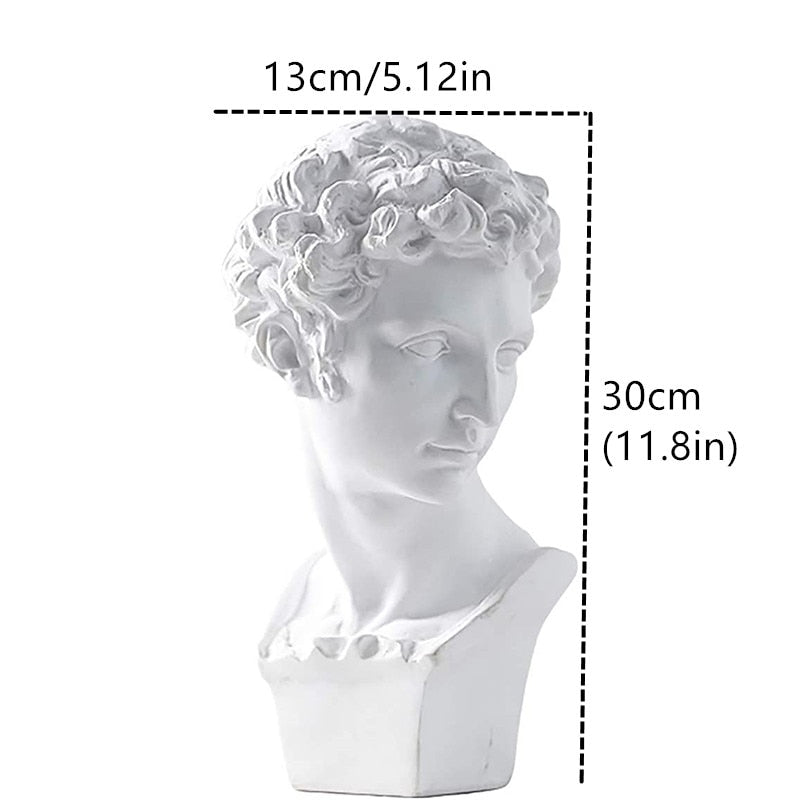 Resin David Bust Sculpture: Elegant Office and Home Decor Accessory
