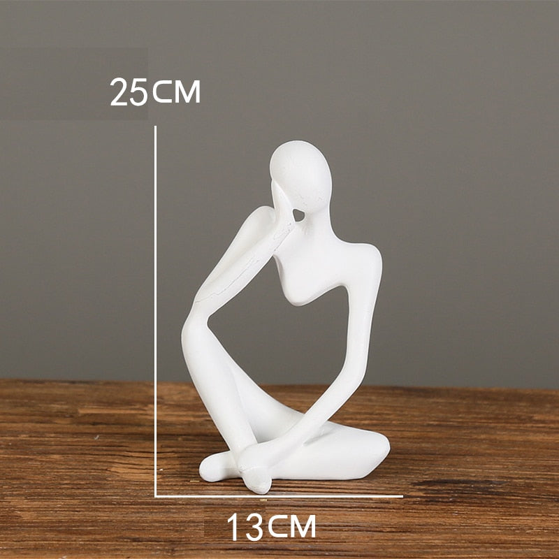 Nordic Abstract Thinker Statue: Modern Handcrafted Resin Art for Home and Office