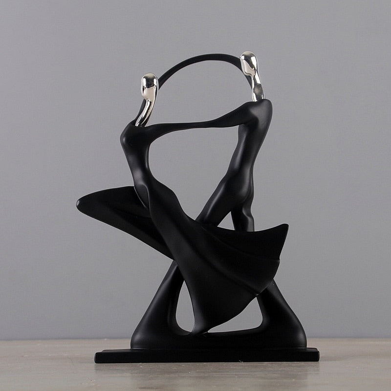 Nordic-Inspired Elegant Dancing Duo Resin Figurine - Home Decor Accent for Living Space