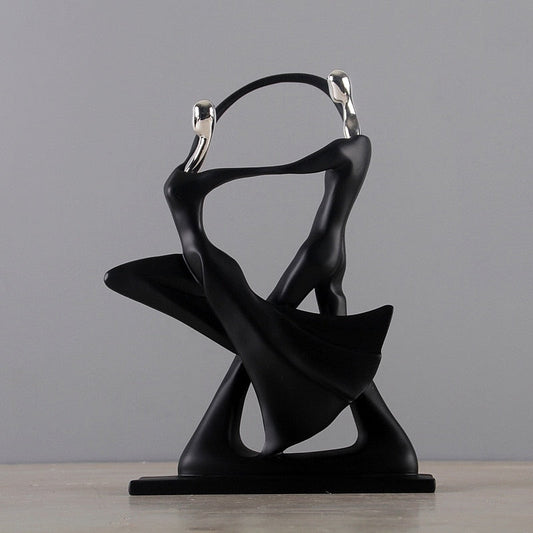 Nordic-Inspired Elegant Dancing Duo Resin Figurine - Home Decor Accent for Living Space