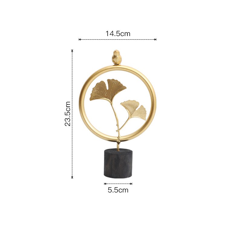 Nordic Creative Golden Ginkgo Leaf Ornaments - Modern Crafts for Living Room Decor and Home Decoration